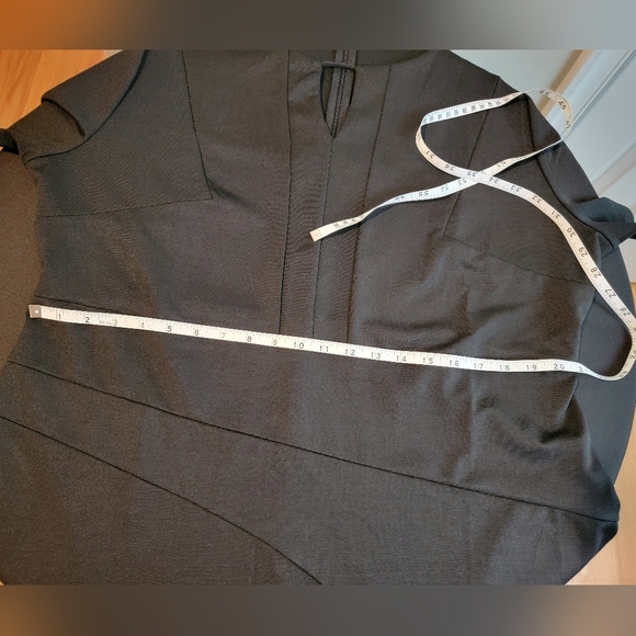 Chicwe Women's Stretch Black Sort Sleeved Dress 2X Scarf NWT‎ - Picture 9 of 13